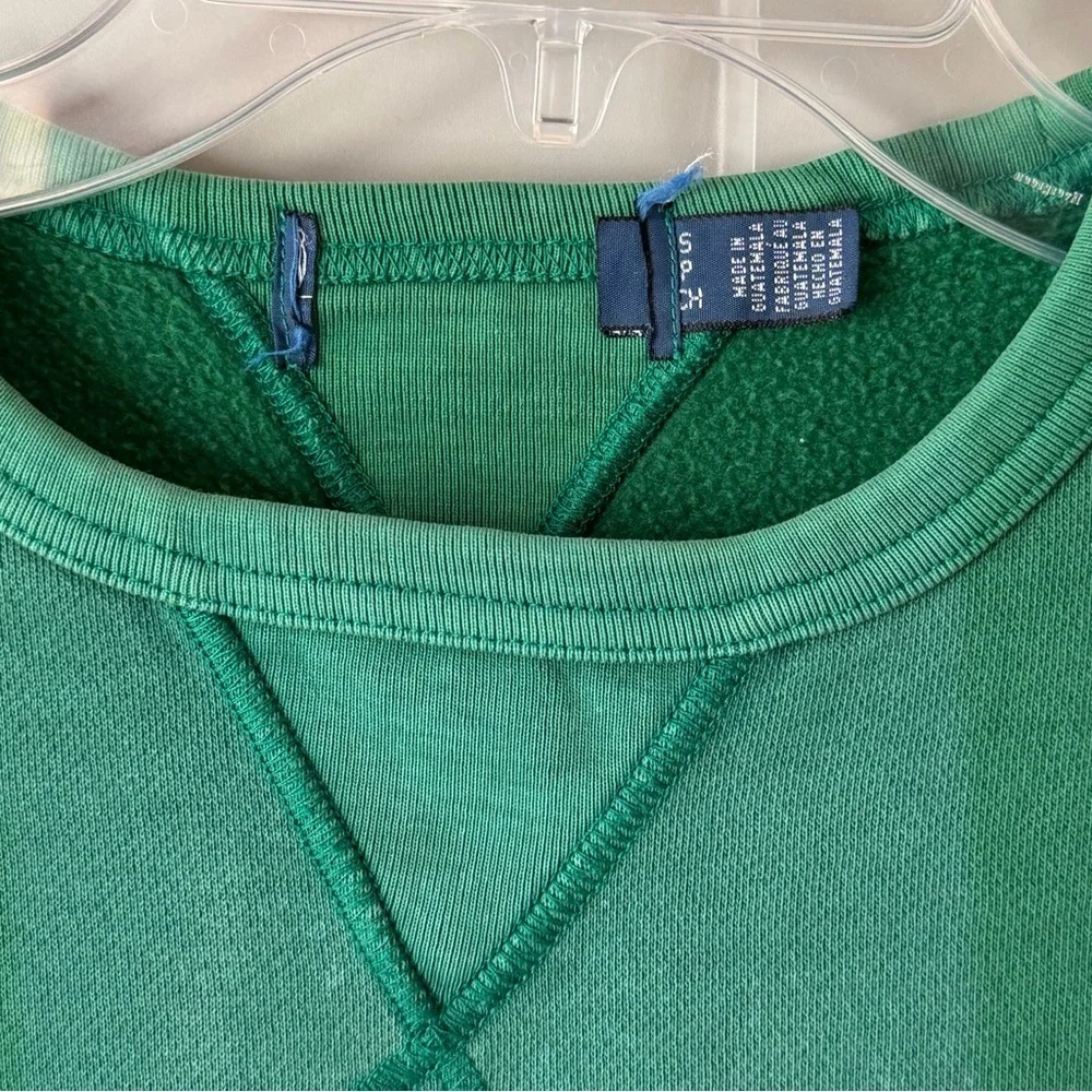 Ralph Lauren Polo University NY P-Wing Green Fleece Small Sweatshirt Preppy